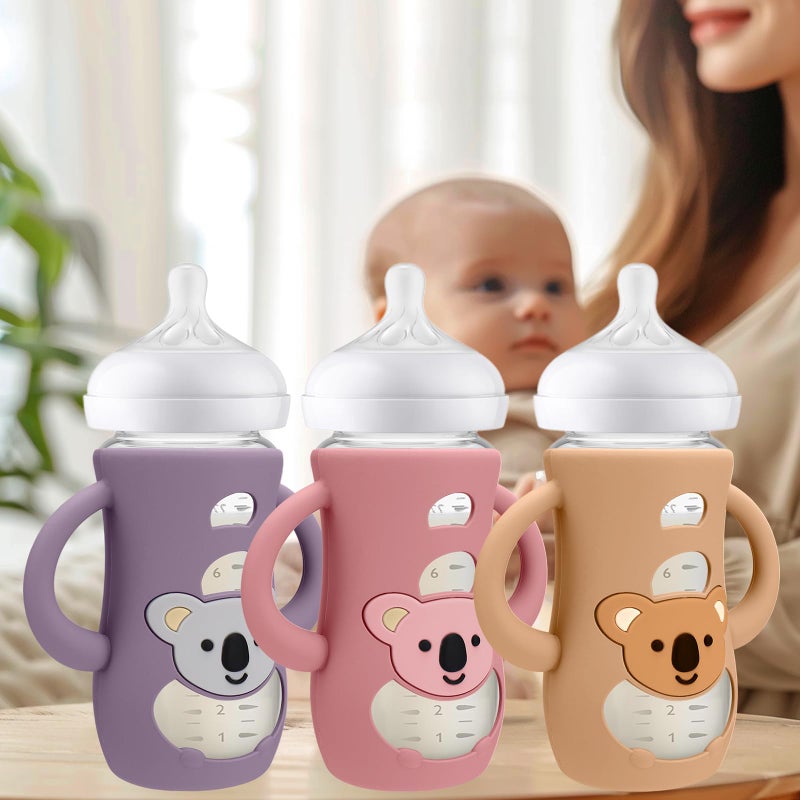 BUSOHA 3 Pack Koala Silicone Sleeves for Avent Baby Bottles - Drop Protection Baby Bottle Sleeves with Handle for Avent Natural Baby Bottles,8 Ounce - Image 4